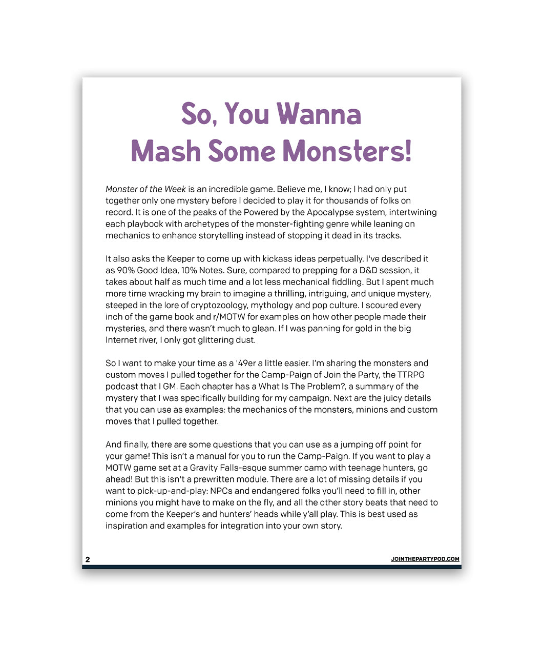 More Monsters to Mash: A MOTW Beastiary