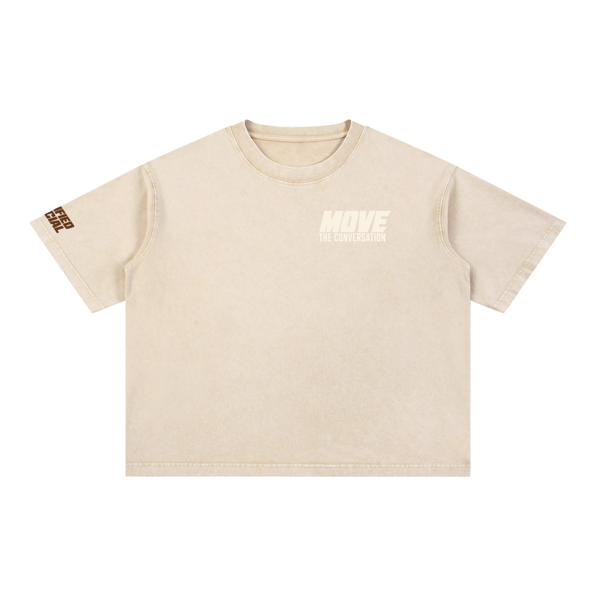 MOVE THE CONVERSATION - MINERAL WASH BOXY TEE