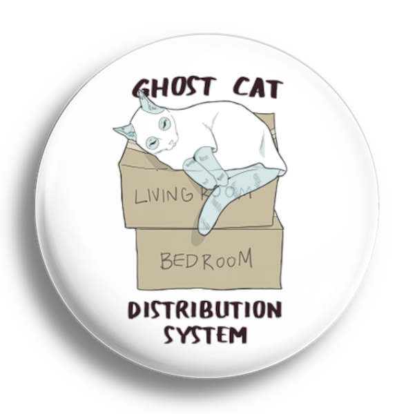 "Ghost Cat Distribution System" Button (58mm/2.2in) image 0