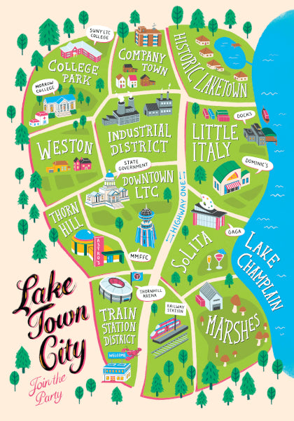 Lake Town City Map – Join the Party