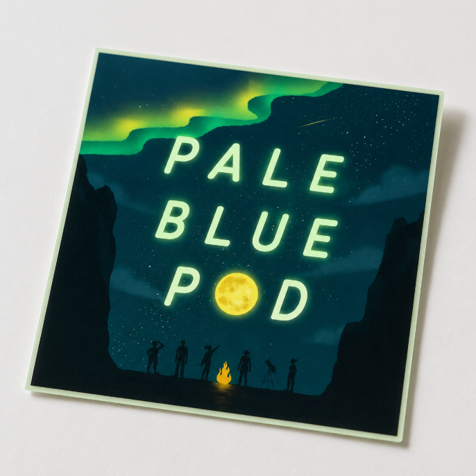 Pale Blue Pod Glow in the Dark Sticker