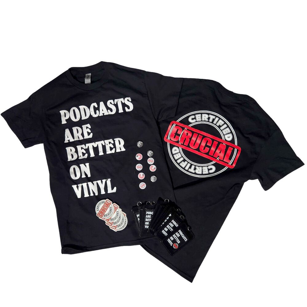 Official PODCASTS ARE BETTER ON VINYL SHIRT (Black)