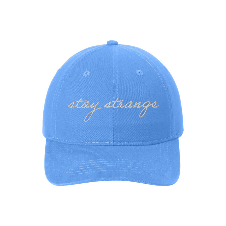 "Stay Strange" brushed twill hat